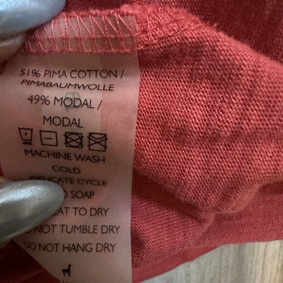 Peruvian Connection Red‎ Orange Small Balloon Sleeve Mini Dress Pockets Travel - Picture 6 of 8